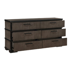 Acworth Brownish-Gray/Black 4-Piece Queen Bedroom Set - Ornate Home