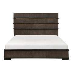 Acworth Brownish-Gray/Black 4-Piece Queen Bedroom Set - Ornate Home