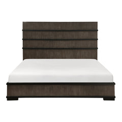Acworth Brownish-Gray/Black 5-Piece Queen Bedroom Set - Ornate Home