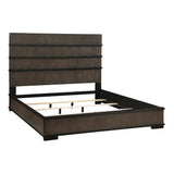 Acworth Brownish-Gray/Black 5-Piece Queen Bedroom Set - Ornate Home