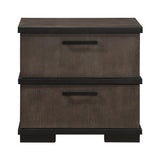 Acworth Brownish-Gray/Black 5-Piece Queen Bedroom Set - Ornate Home
