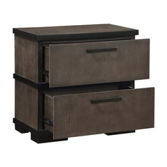 Acworth Brownish-Gray/Black 5-Piece Queen Bedroom Set - Ornate Home