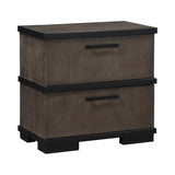 Acworth Brownish-Gray/Black 5-Piece Queen Bedroom Set - Ornate Home