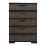 Acworth Brownish-Gray/Black 5-Piece Queen Bedroom Set - Ornate Home
