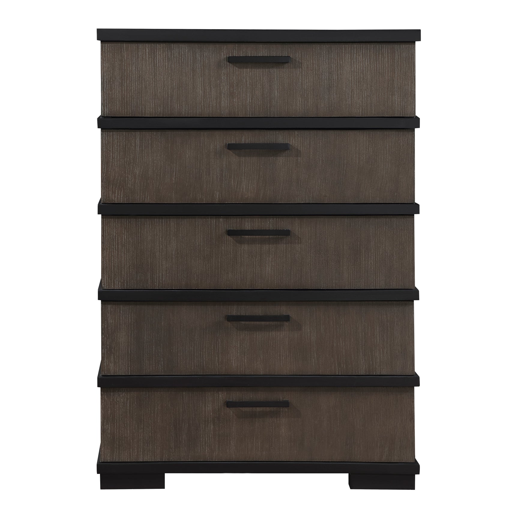Acworth Brownish-Gray/Black 5-Piece Queen Bedroom Set - Ornate Home