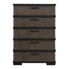 Acworth Brownish-Gray/Black 5-Piece Queen Bedroom Set - Ornate Home
