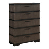Acworth Brownish-Gray/Black 5-Piece Queen Bedroom Set - Ornate Home