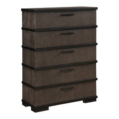 Acworth Brownish-Gray/Black 5-Piece Queen Bedroom Set - Ornate Home