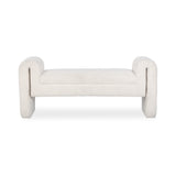 Ada Ivory Fleece Accent Bench - Ornate Home