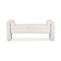 Ada Ivory Fleece Accent Bench - Ornate Home