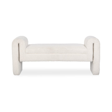 Ada Ivory Fleece Accent Bench - Ornate Home