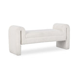 Ada Ivory Fleece Accent Bench - Ornate Home