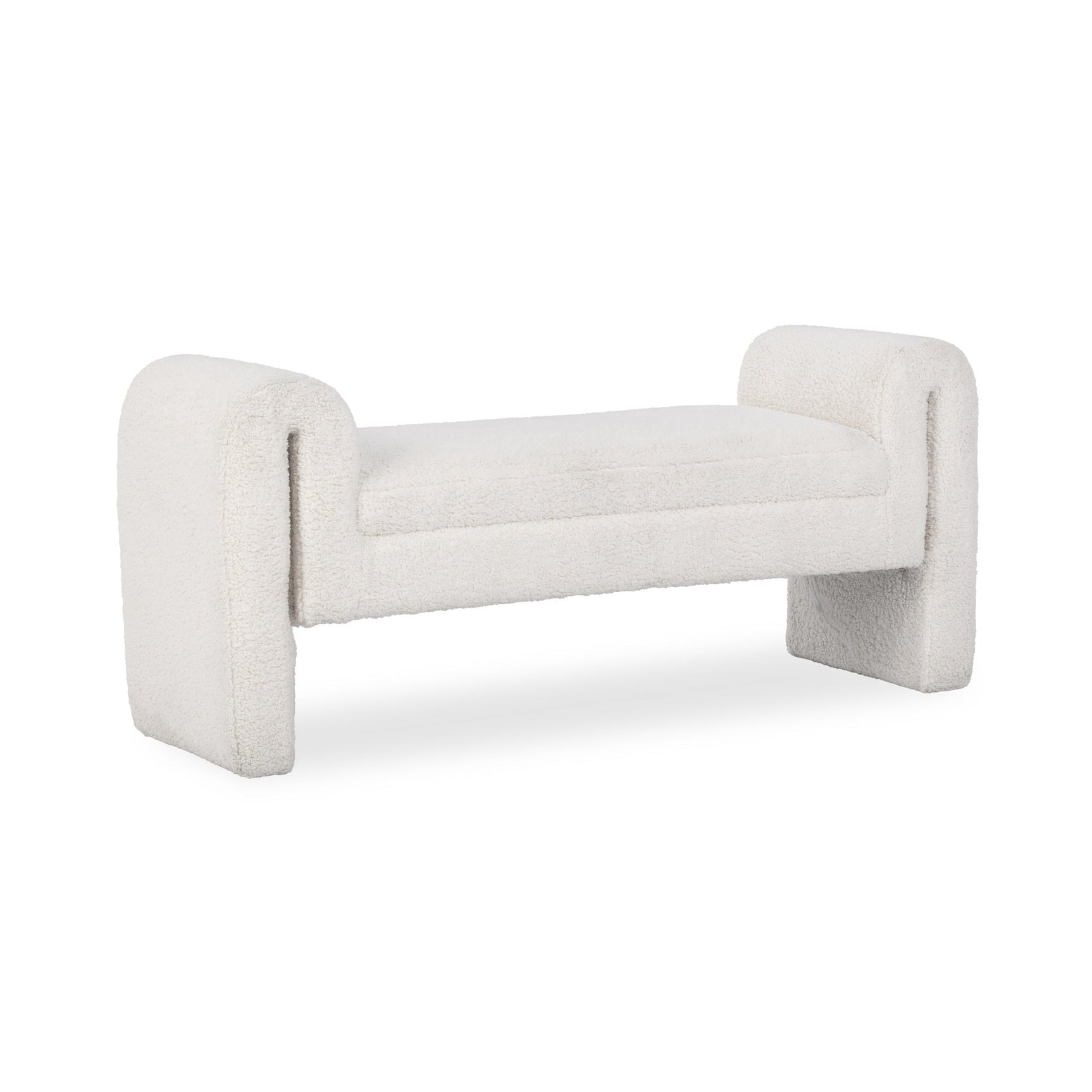 Ada Ivory Fleece Accent Bench - Ornate Home