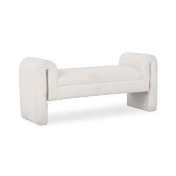 Ada Ivory Fleece Accent Bench - Ornate Home