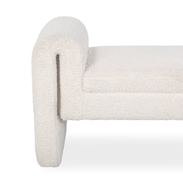Ada Ivory Fleece Accent Bench - Ornate Home