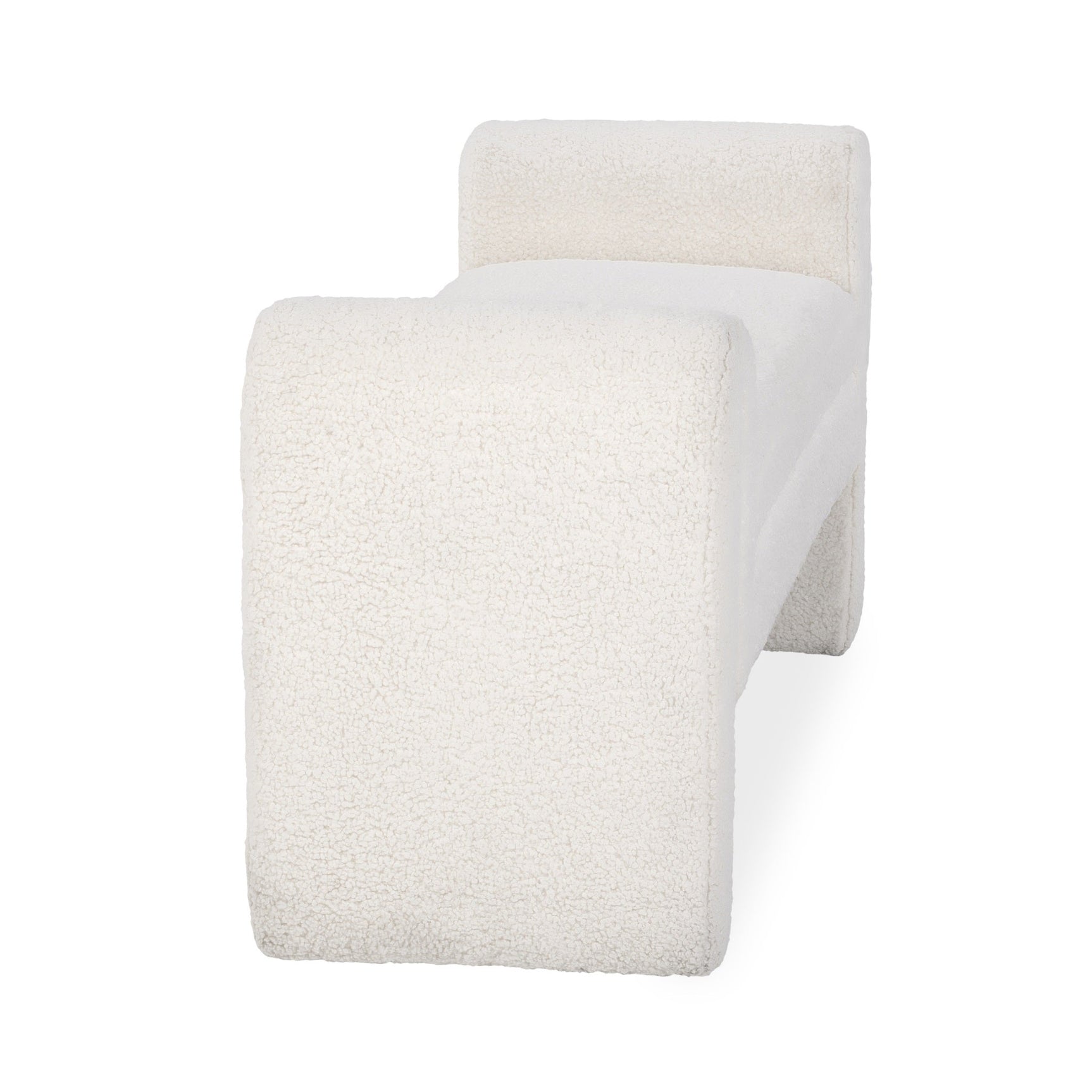 Ada Ivory Fleece Accent Bench - Ornate Home