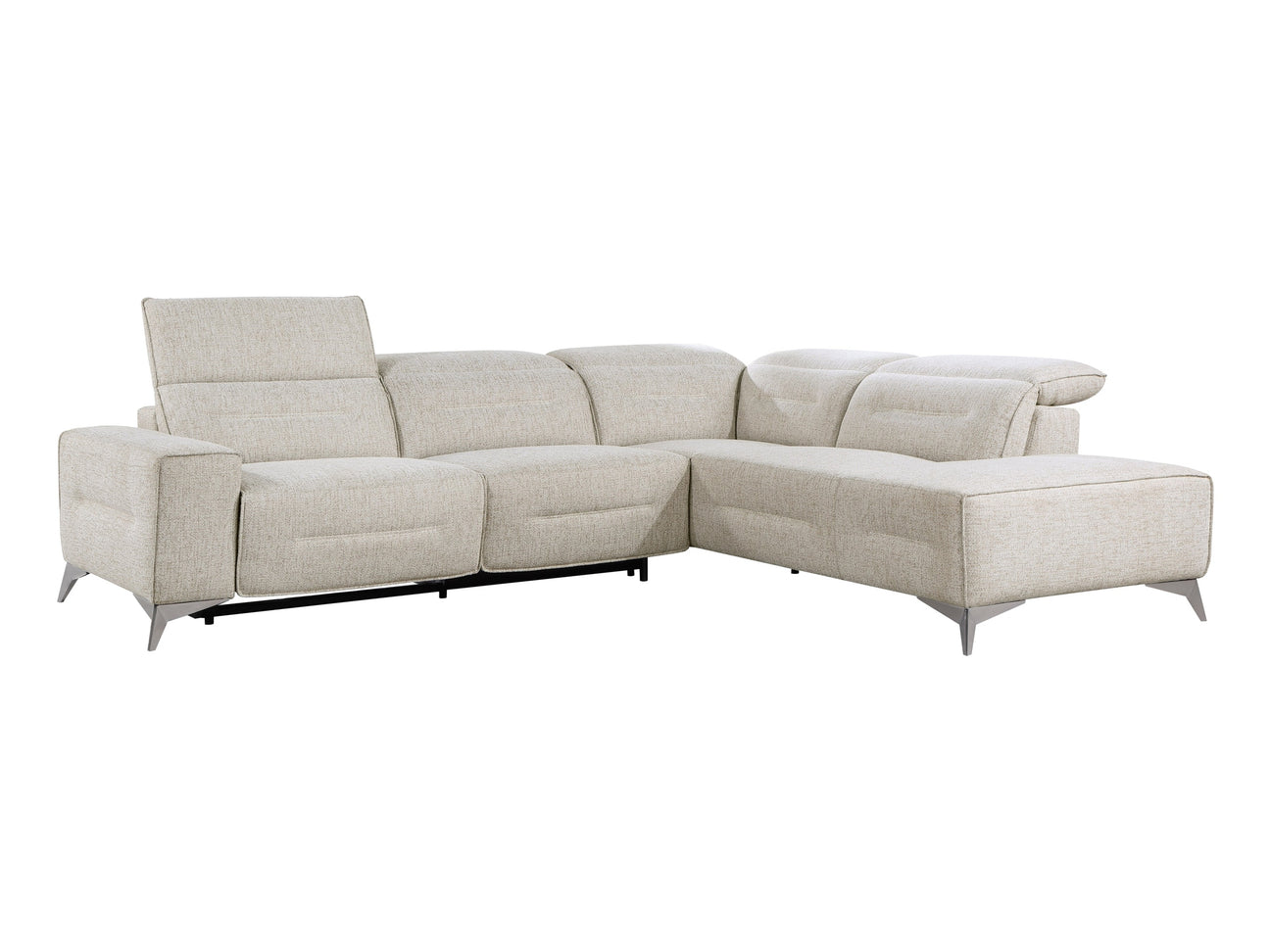 Adahlia Sand 2-Piece Power Reclining Sectional with Right Chaise - Ornate Home
