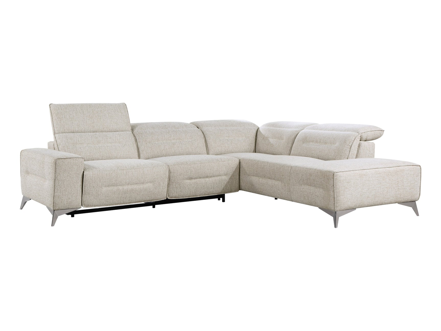 Adahlia Sand 2-Piece Power Reclining Sectional with Right Chaise - Ornate Home