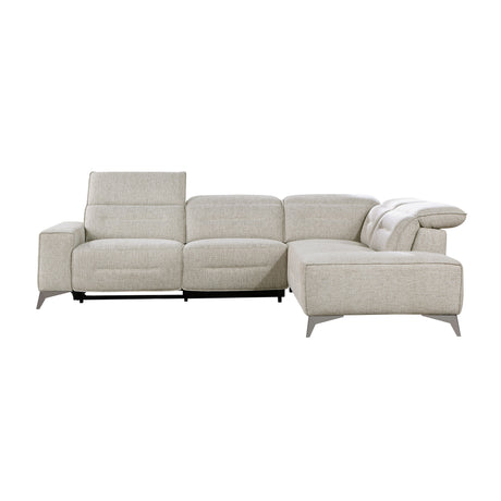 Adahlia Sand 2-Piece Power Reclining Sectional with Right Chaise - Ornate Home