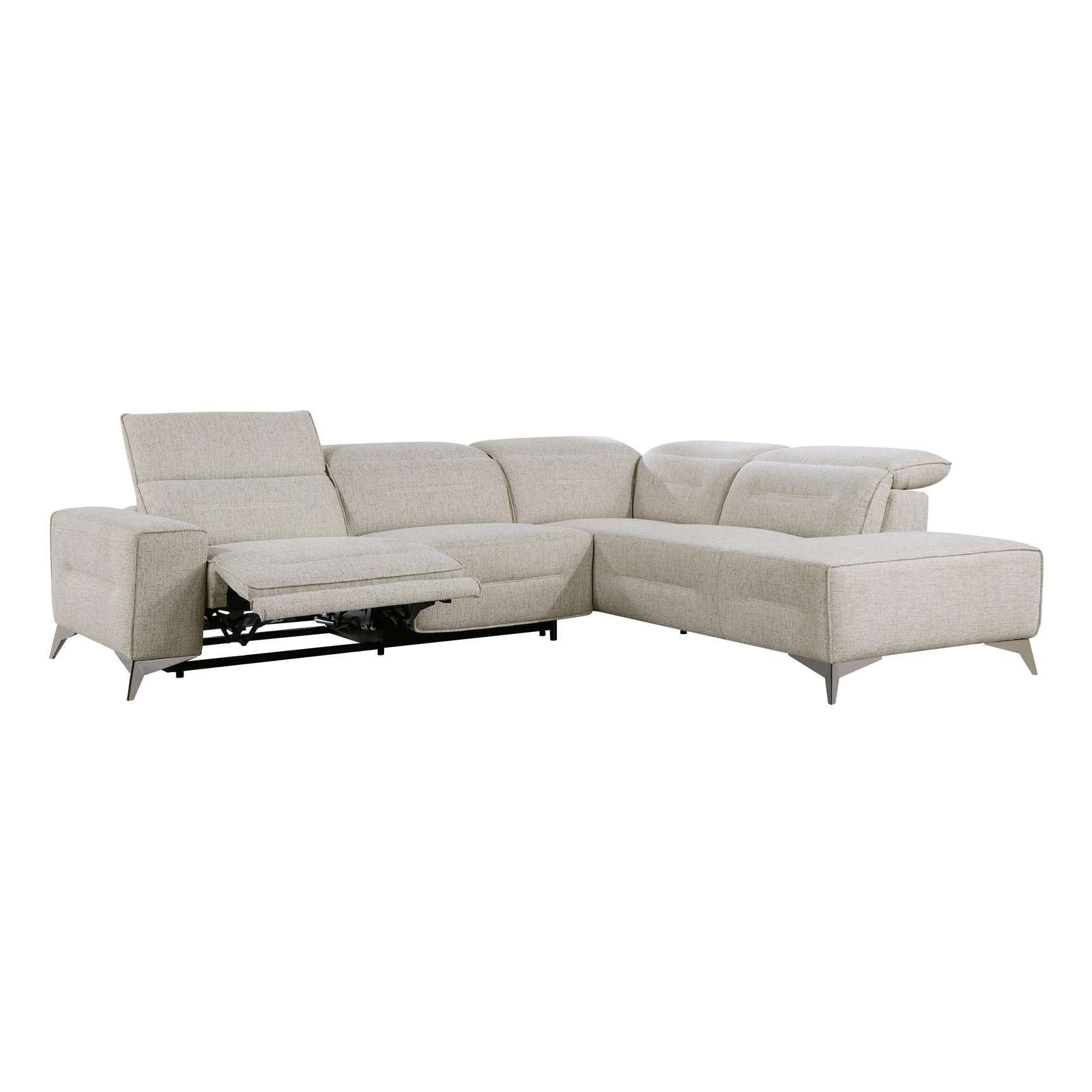 Adahlia Sand 2-Piece Power Reclining Sectional with Right Chaise - Ornate Home