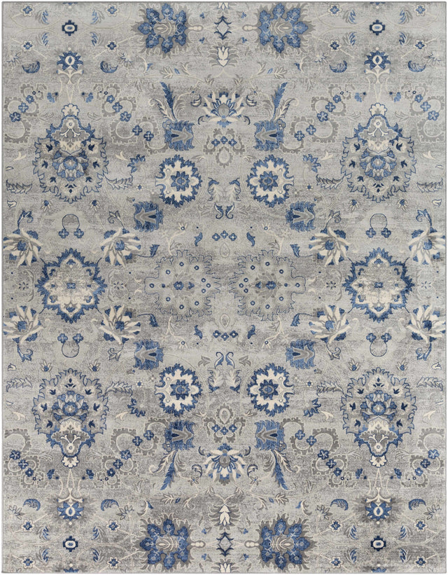 Adairsville Blue Floral Area Carpet - Clearance - Ornate Home