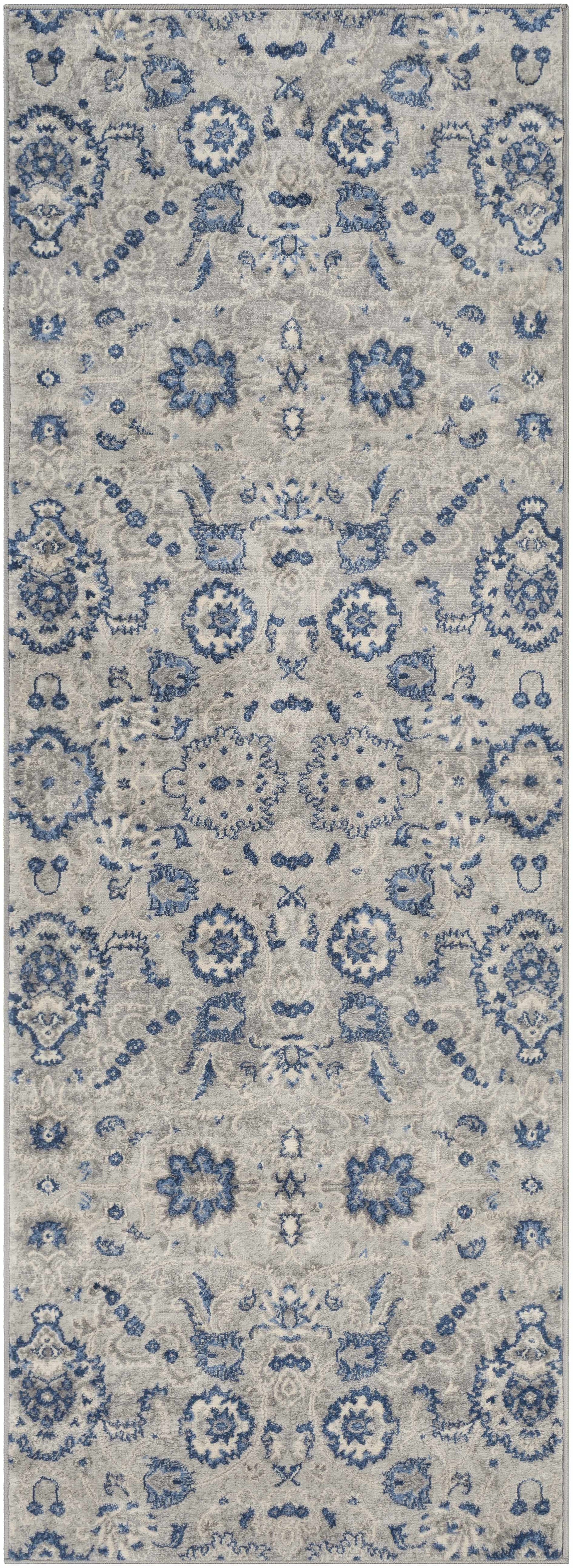 Adairsville Blue Floral Area Carpet - Clearance - Ornate Home