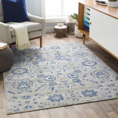 Adairsville Blue Floral Area Carpet - Clearance - Ornate Home