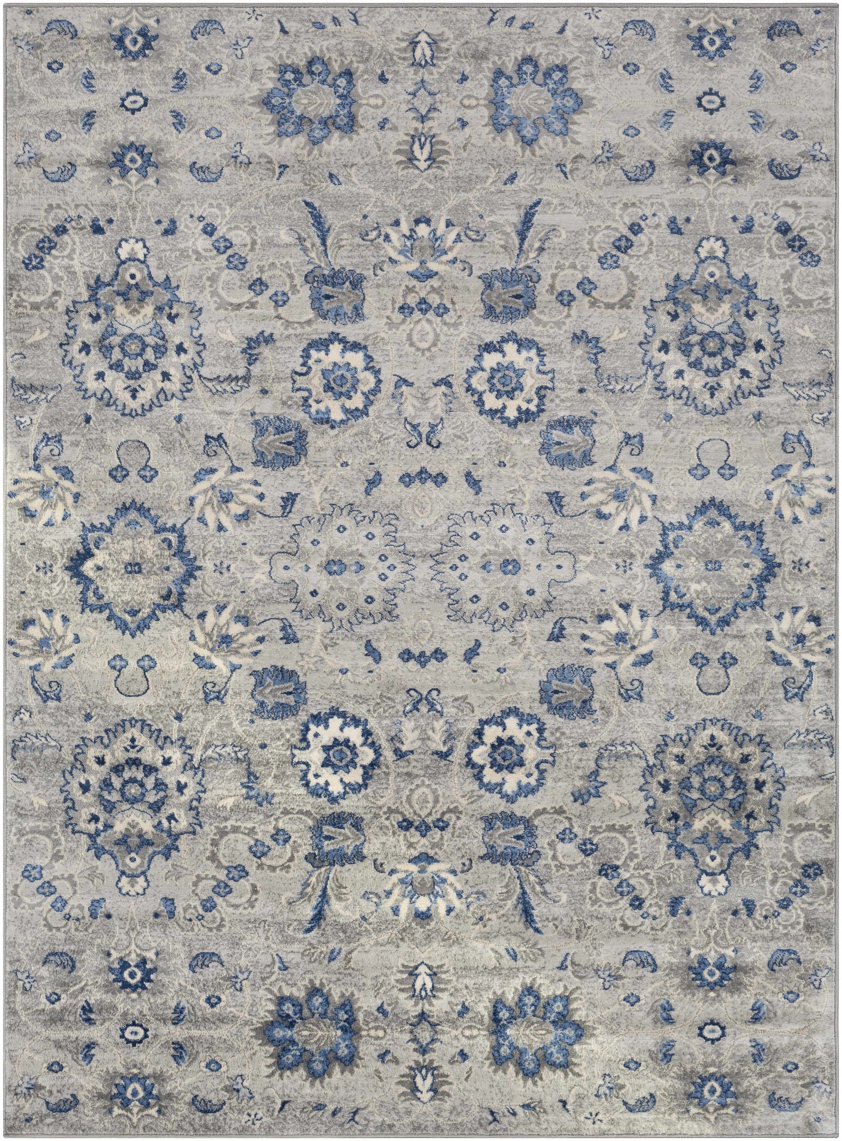 Adairsville Blue Floral Area Carpet - Clearance - Ornate Home
