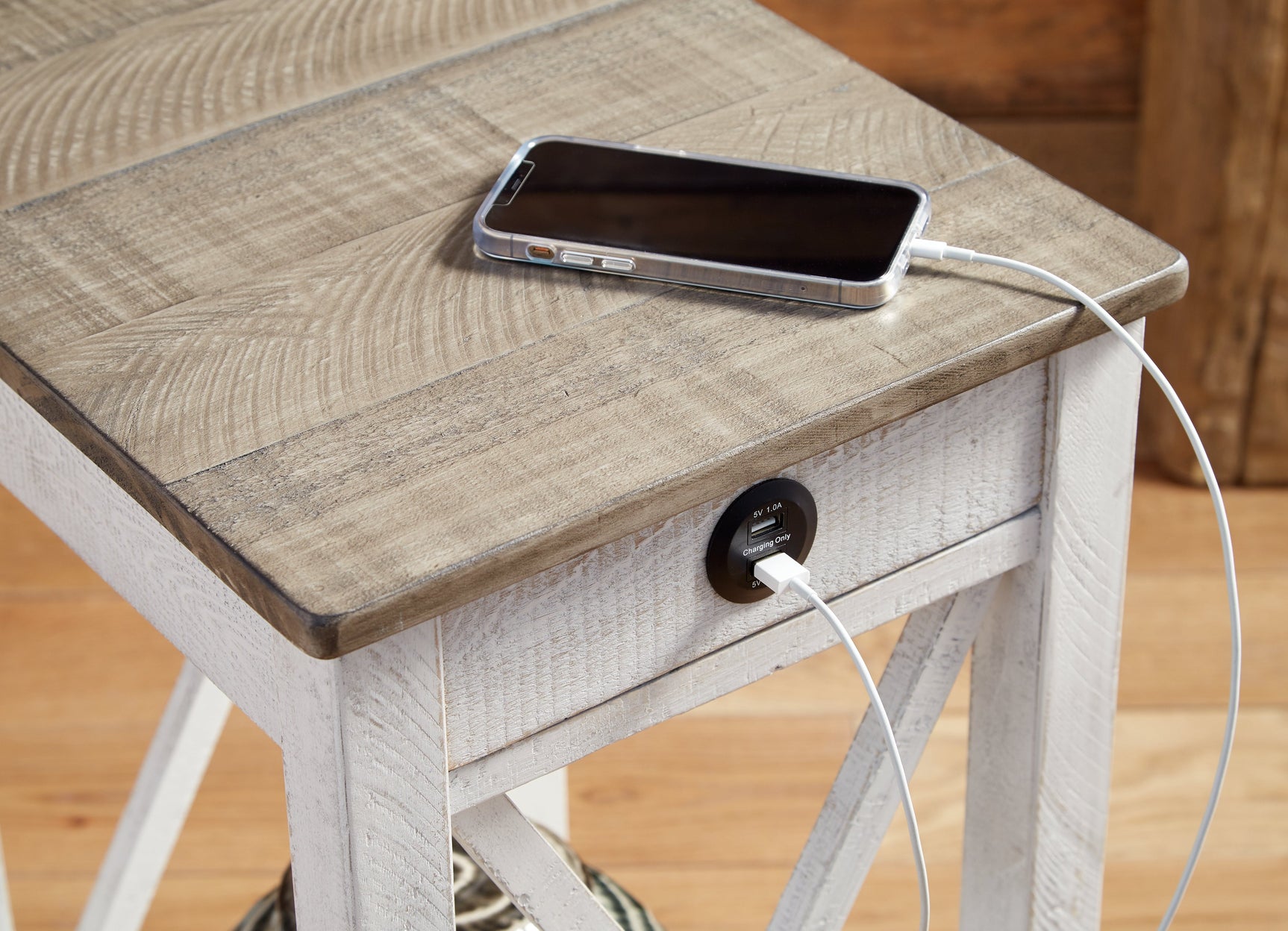 Adalane White & Gray Accent Table (Online Special Price) - Ornate Home