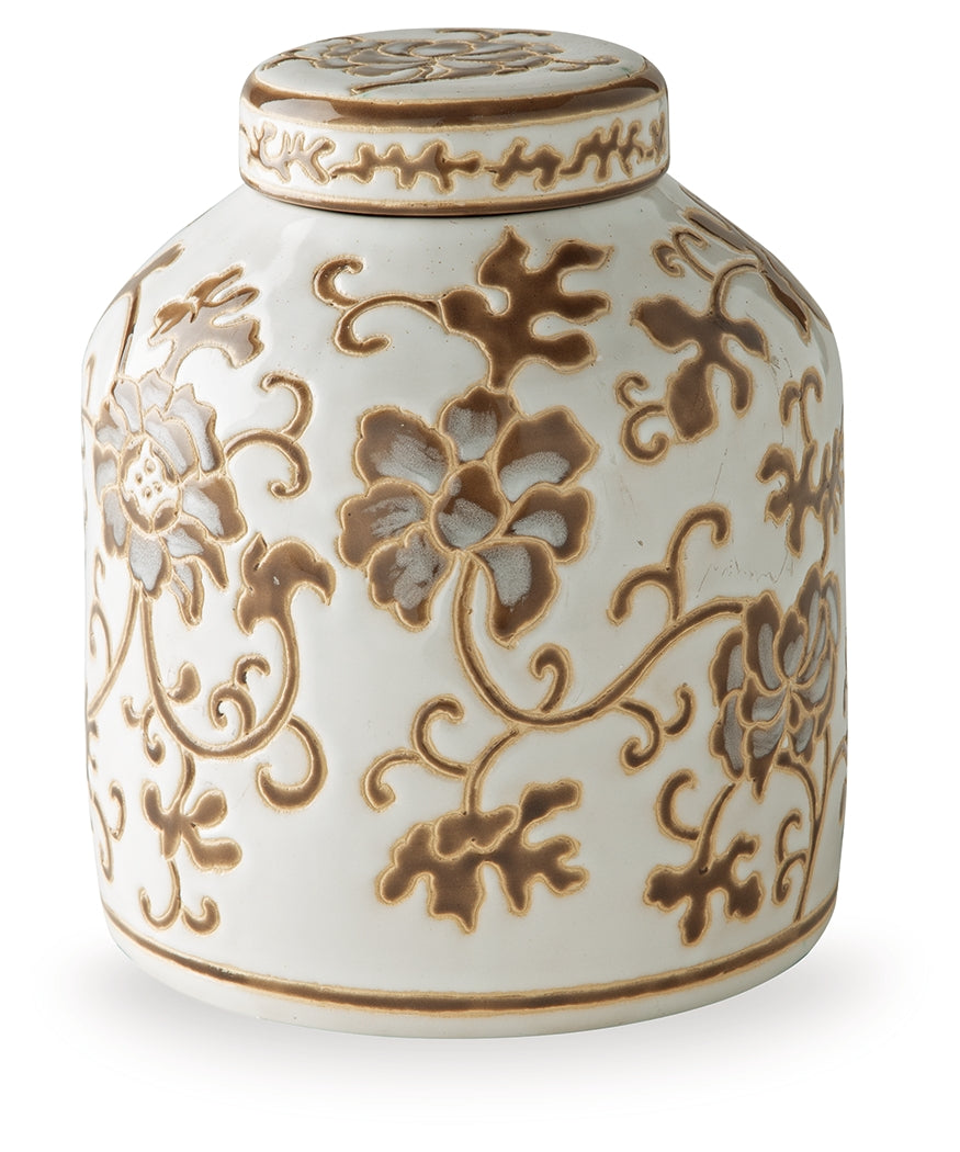 Adalham Cream/Brown Jar - Ornate Home