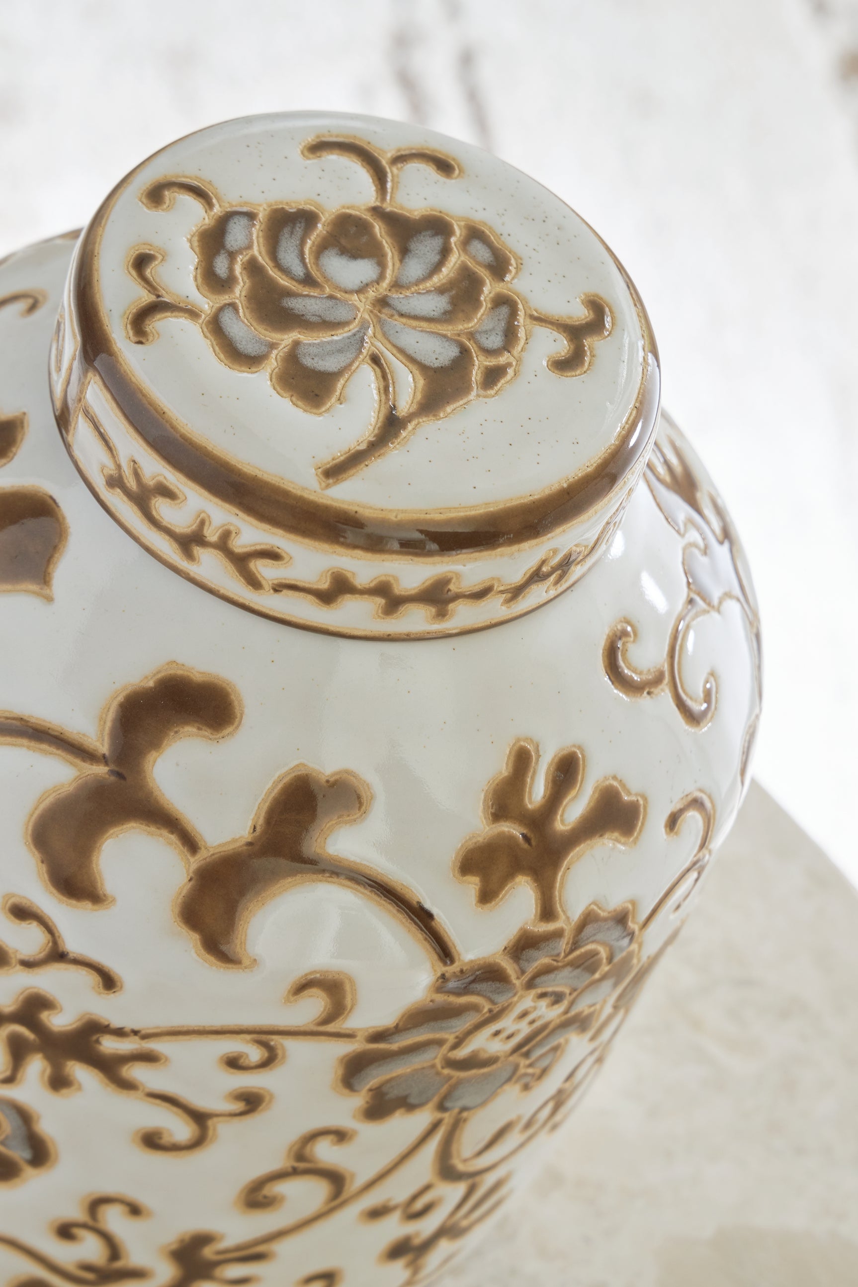 Adalham Cream/Brown Jar - Ornate Home