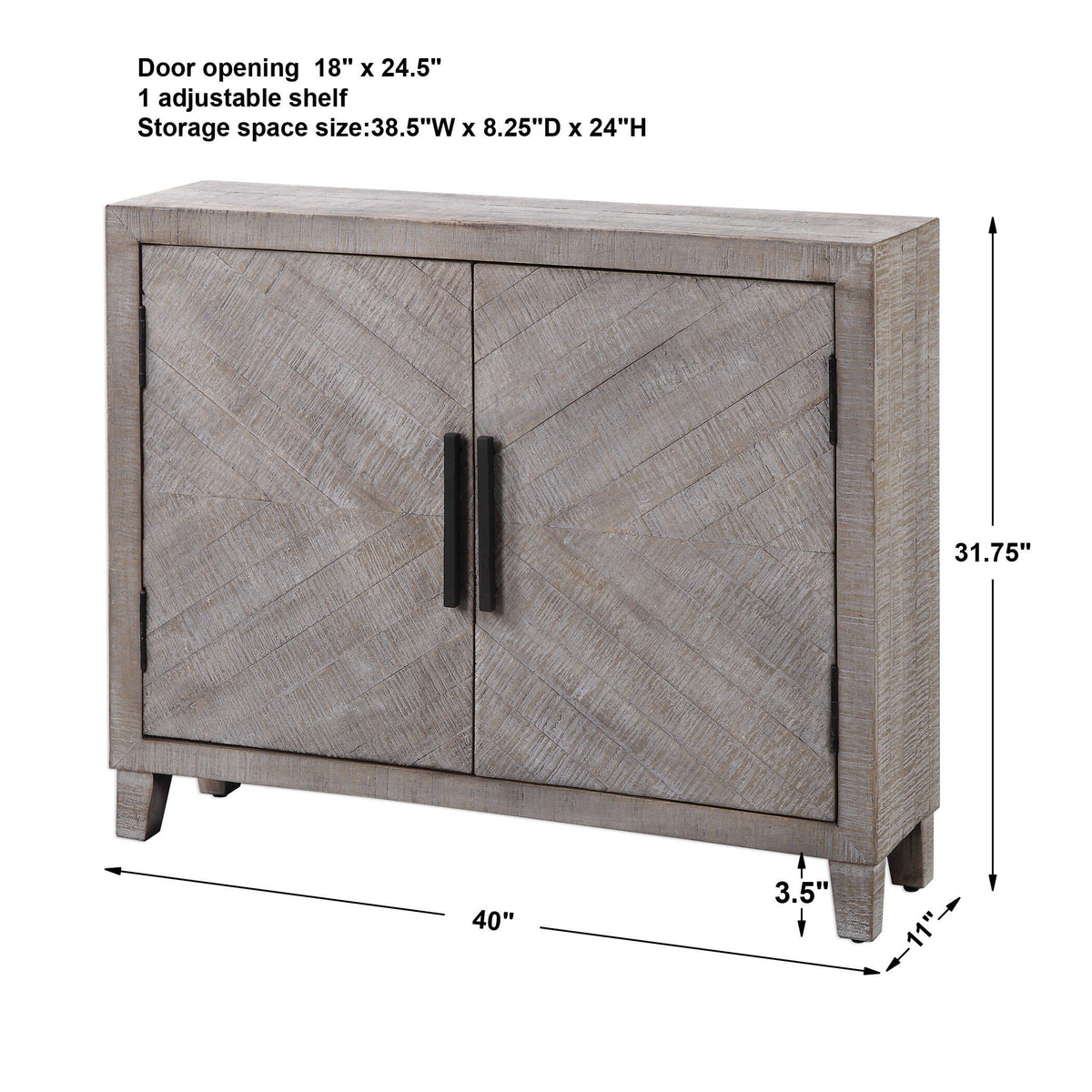 Adalind White Washed Accent Cabinet - Ornate Home