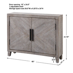 Adalind White Washed Accent Cabinet - Ornate Home