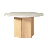 Adalynn Gray Round Dining Table W/Marble Top - Ornate Home