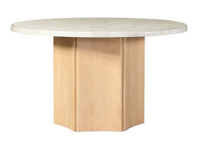 Adalynn Gray Round Dining Table W/Marble Top - Ornate Home