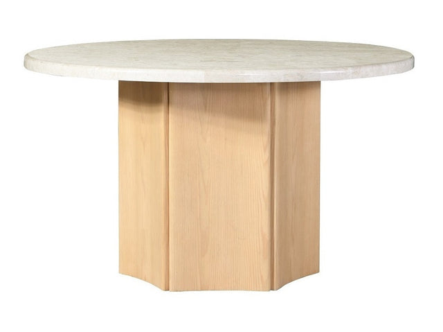 Adalynn Gray Round Dining Table W/Marble Top - Ornate Home