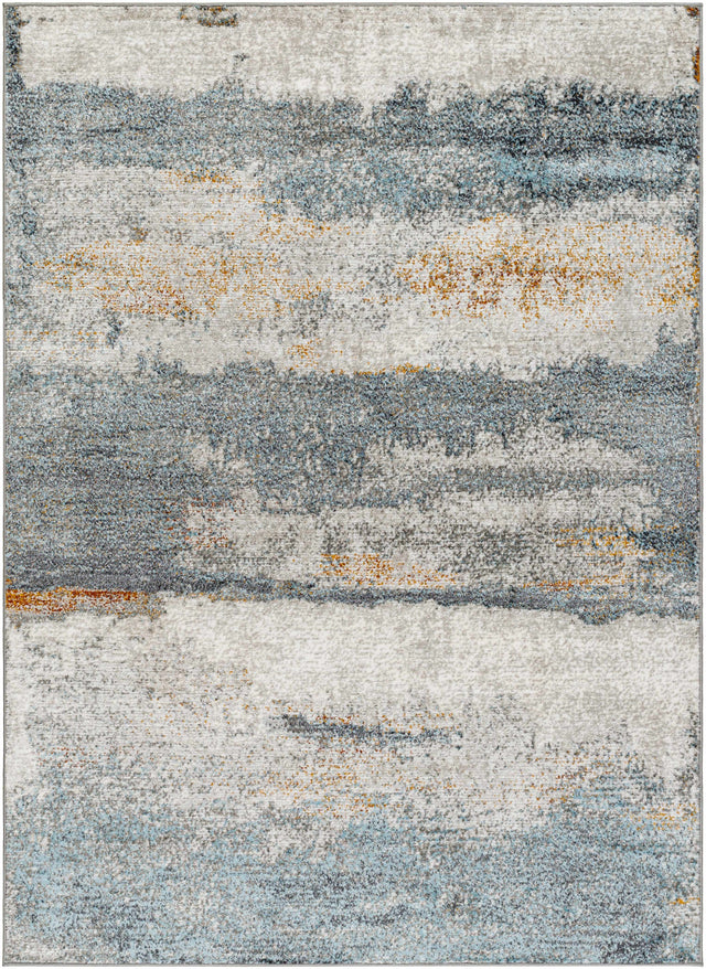 Adam Gray Blue Abstract Area Rug - Ornate Home