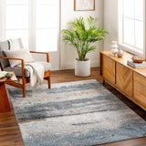 Adam Gray Blue Abstract Area Rug - Ornate Home