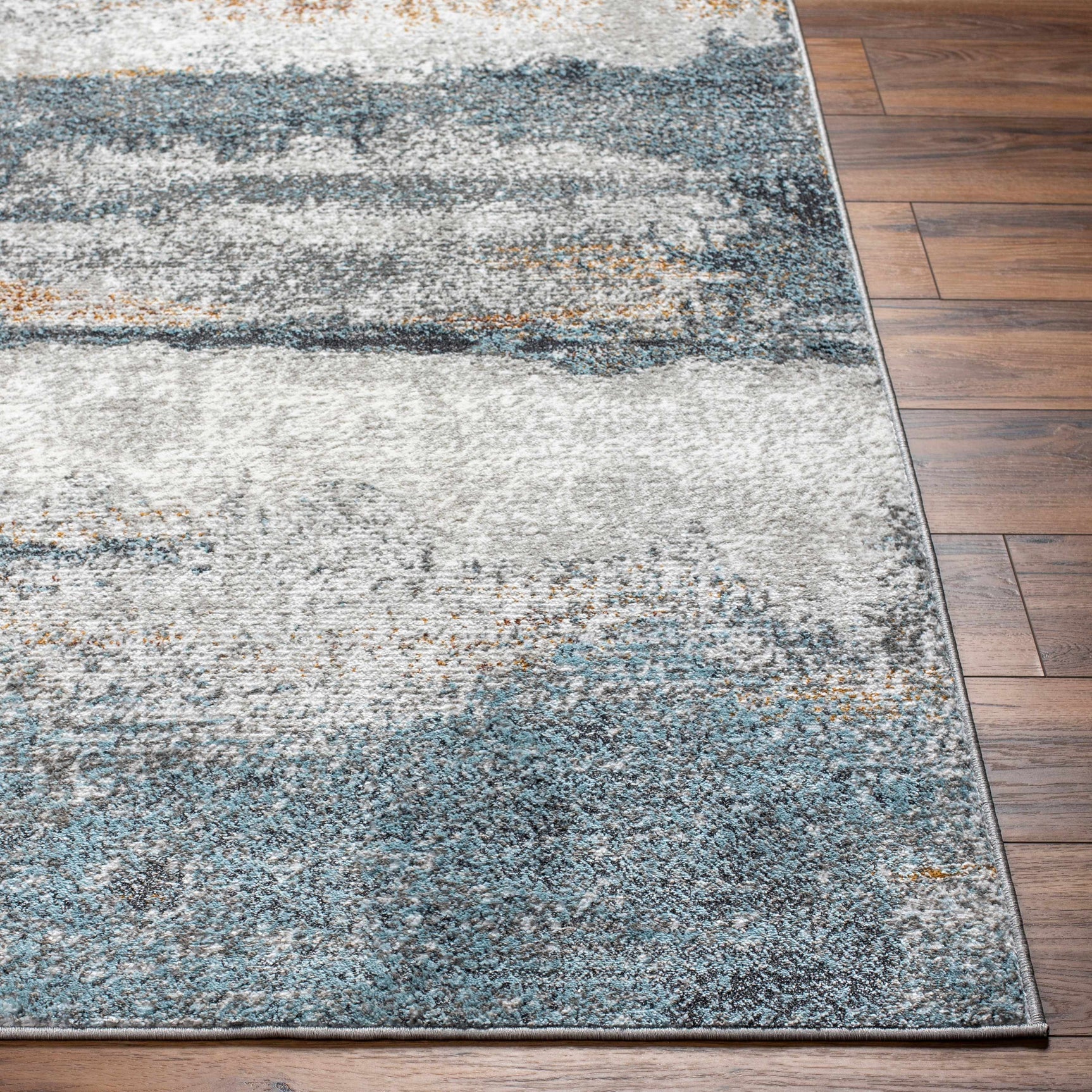 Adam Gray Blue Abstract Area Rug - Ornate Home