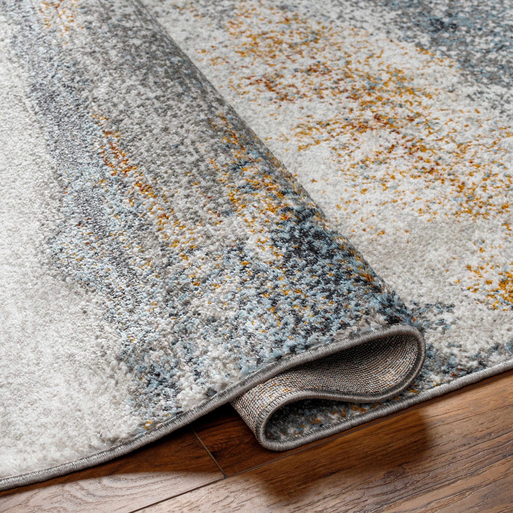 Adam Gray Blue Abstract Area Rug - Ornate Home