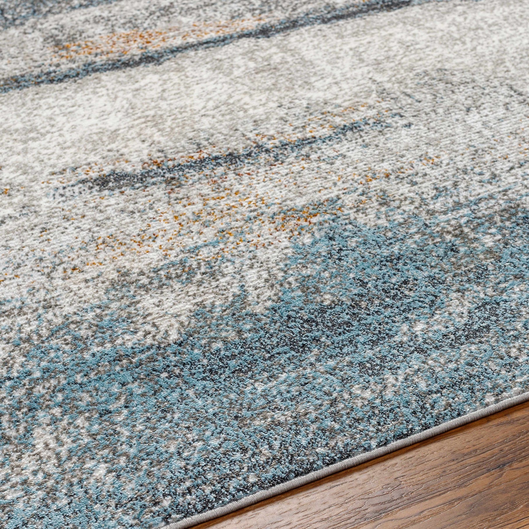 Adam Gray Blue Abstract Area Rug - Ornate Home