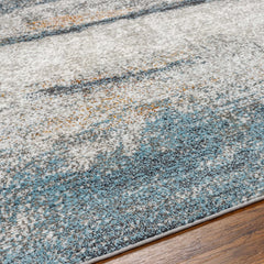 Adam Gray Blue Abstract Area Rug - Ornate Home