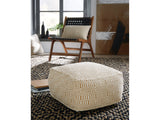 Adamont Tan/Ivory Pouf - Ornate Home