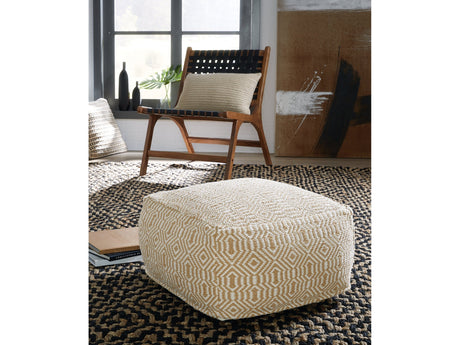 Adamont Tan/Ivory Pouf - Ornate Home