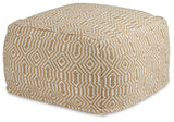 Adamont Tan/Ivory Pouf - Ornate Home