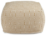 Adamont Tan/Ivory Pouf - Ornate Home