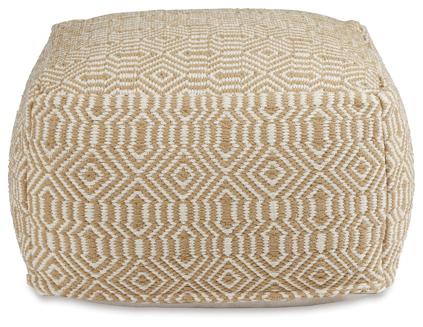 Adamont Tan/Ivory Pouf - Ornate Home