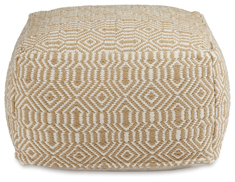 Adamont Tan/Ivory Pouf - Ornate Home