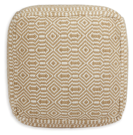 Adamont Tan/Ivory Pouf - Ornate Home