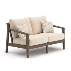 Adams Lane Dark Brown/Beige Outdoor Loveseat - Ornate Home